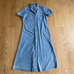 Source Unknown Blue Denim Maxi Dress